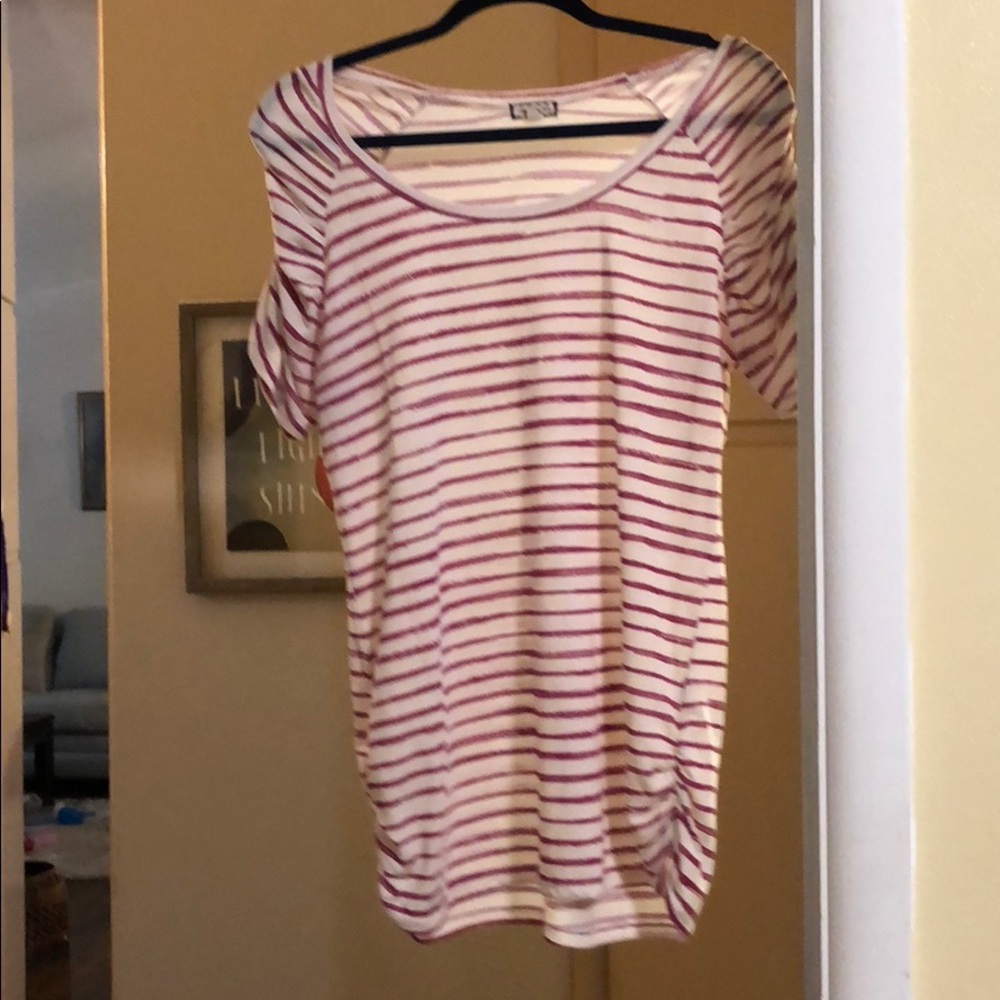 Pink striped t shirt